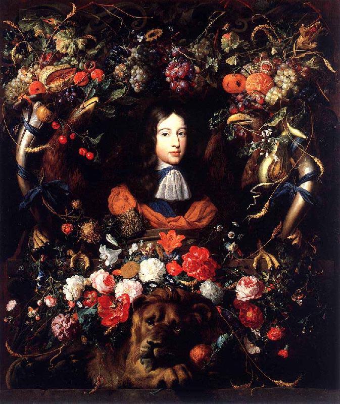  Garland of Flowers and Fruit with the Portrait of Prince William III of Orange